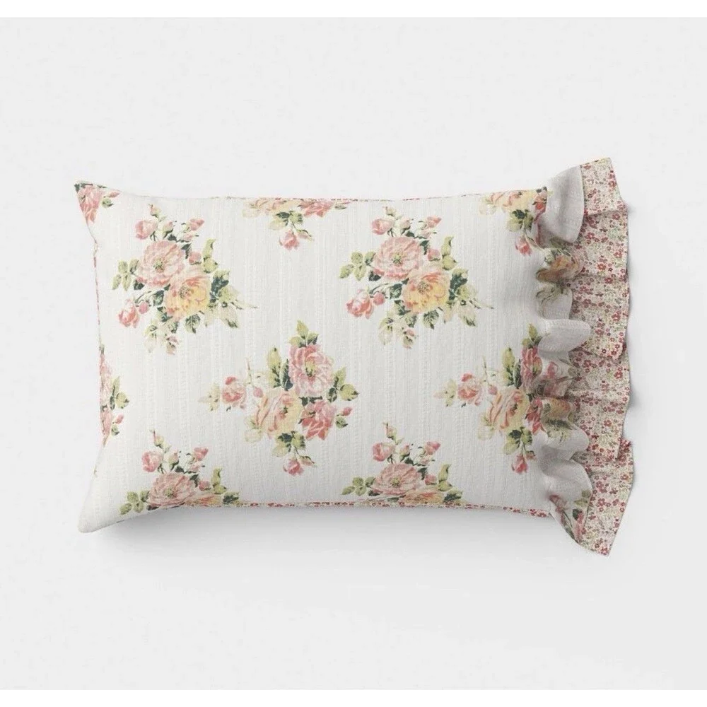 Twin/Twin XL Printed Floral Double Ruffle Comforter Set-Threshold Studio McGee